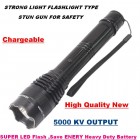 Aluminum Series 59 Billion Heavy Duty Stun Gun - Rechargeable with LED Tactical Flashlight, Black